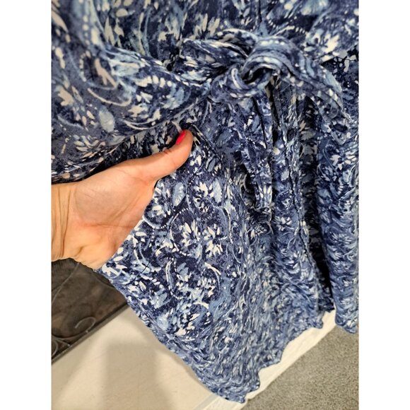 Lauren Ralph Lauren Linen Floral Shirtdress Tie Waist Blue Plus Size 14 Women's - Picture 4 of 12